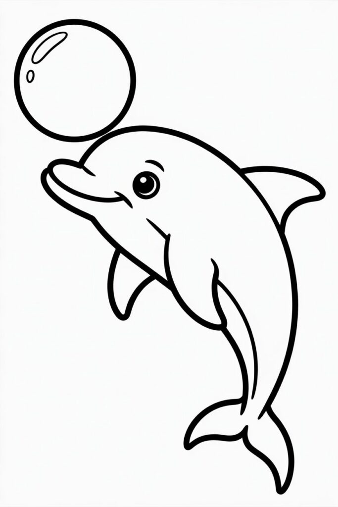 A Cute Dolphin Balancing a Ball