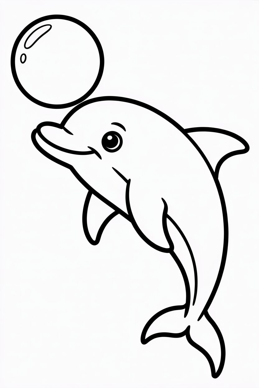 A Cute Dolphin Balancing a Ball