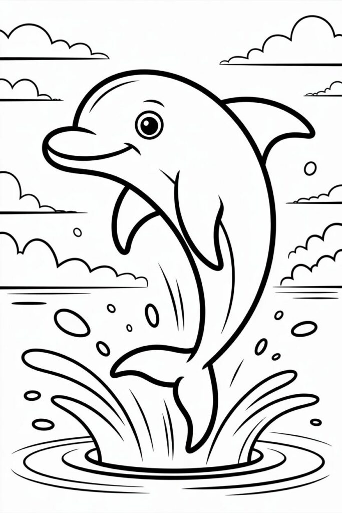 A Happy Dolphin Jumping Out of the Water