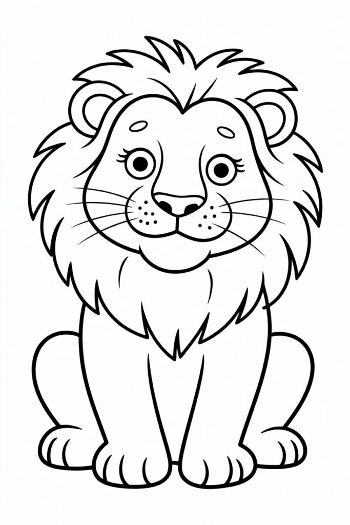 Cute Sitting Lion