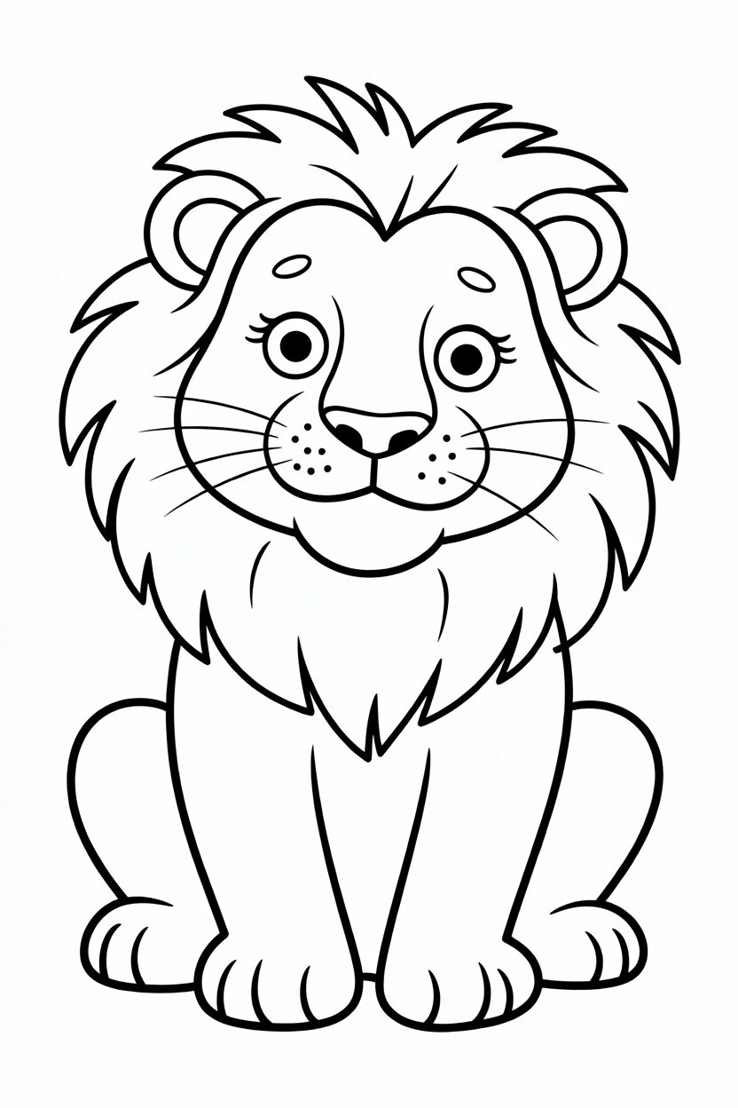 Cute Sitting Lion