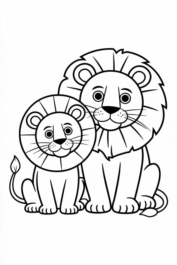 Lion Dad and Baby