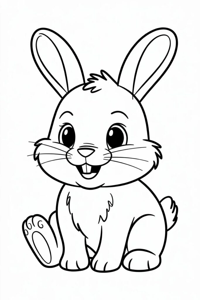 Cute Sitting Bunny Coloring Page